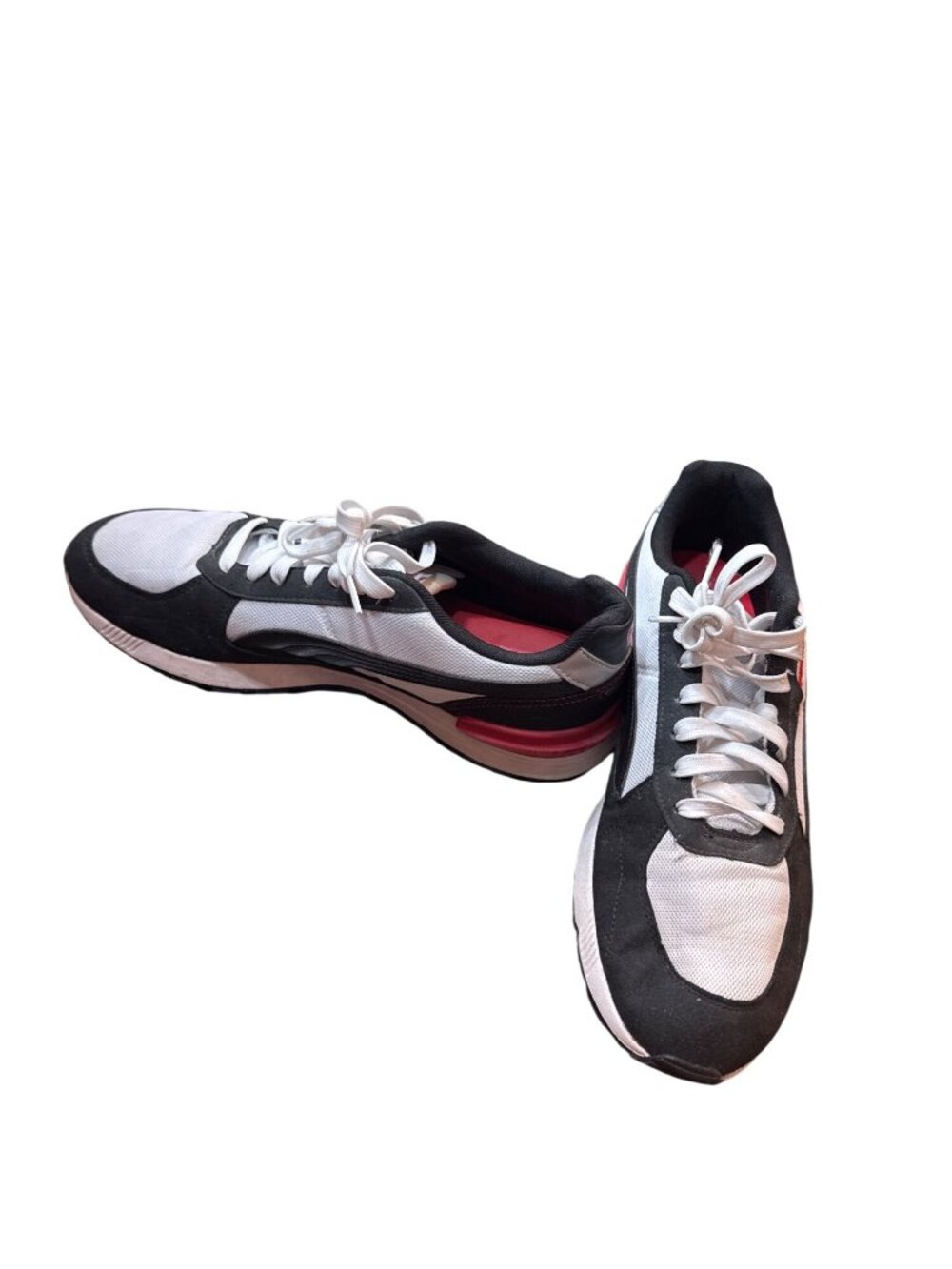 Puma Mens black white leather canvas casual athletic sneakers sz 12 SKU 10-504